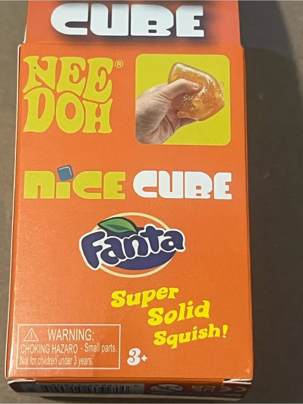 Nee Doh Fanta NiCE Cube Drop Super Solid Orange Toy -